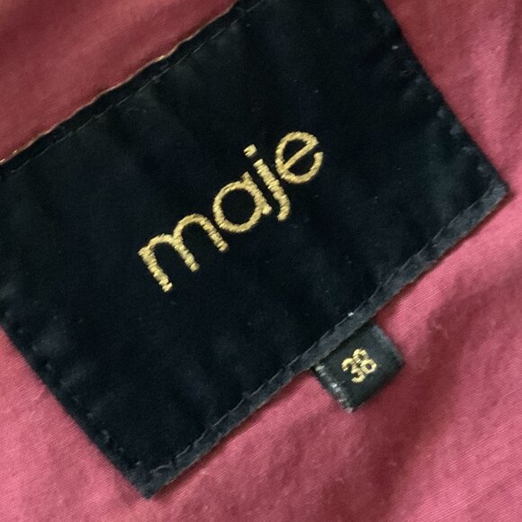 Mauve Maje Leather Bike Jacket - Picture 7 of 8